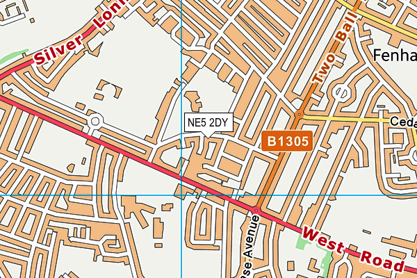 NE5 2DY map - OS VectorMap District (Ordnance Survey)