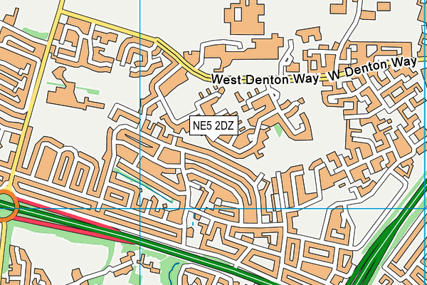 NE5 2DZ map - OS VectorMap District (Ordnance Survey)