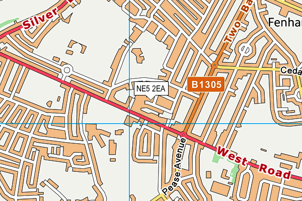 NE5 2EA map - OS VectorMap District (Ordnance Survey)