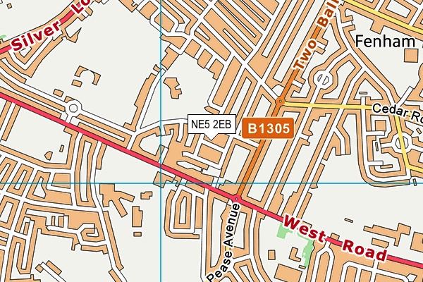 NE5 2EB map - OS VectorMap District (Ordnance Survey)