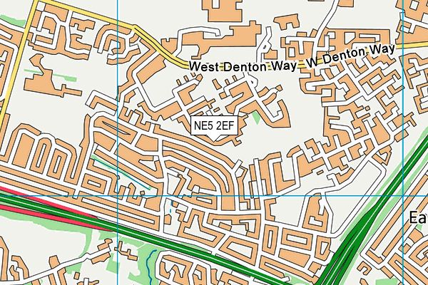 NE5 2EF map - OS VectorMap District (Ordnance Survey)