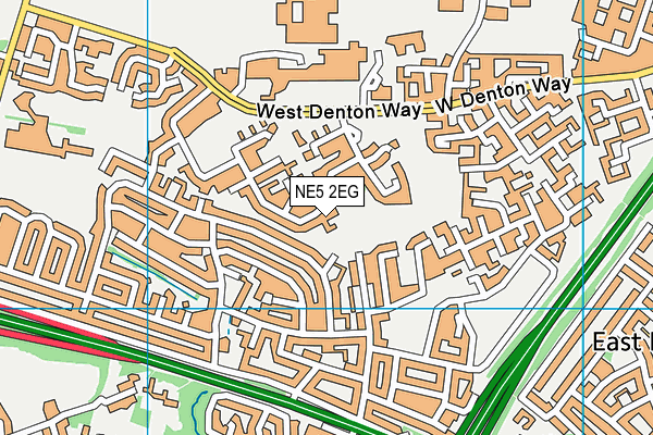 NE5 2EG map - OS VectorMap District (Ordnance Survey)