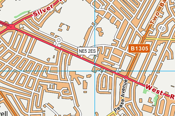 NE5 2ES map - OS VectorMap District (Ordnance Survey)