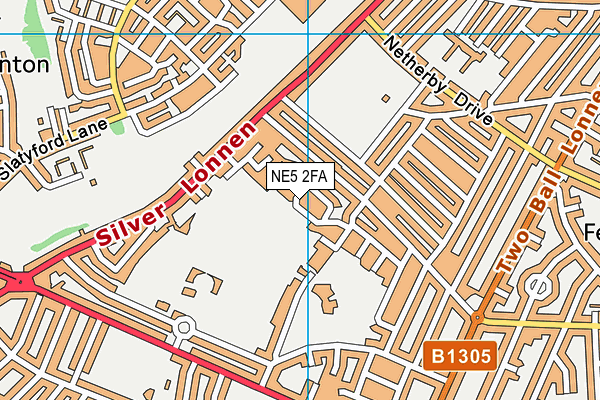 NE5 2FA map - OS VectorMap District (Ordnance Survey)