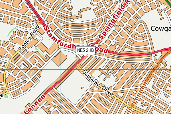 NE5 2HB map - OS VectorMap District (Ordnance Survey)