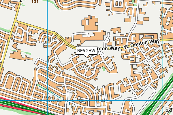 NE5 2HW map - OS VectorMap District (Ordnance Survey)