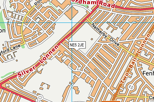 NE5 2JE map - OS VectorMap District (Ordnance Survey)