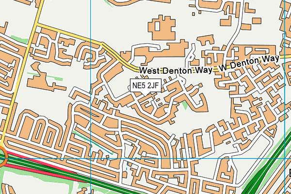 NE5 2JF map - OS VectorMap District (Ordnance Survey)