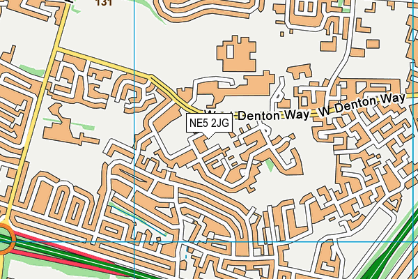 NE5 2JG map - OS VectorMap District (Ordnance Survey)