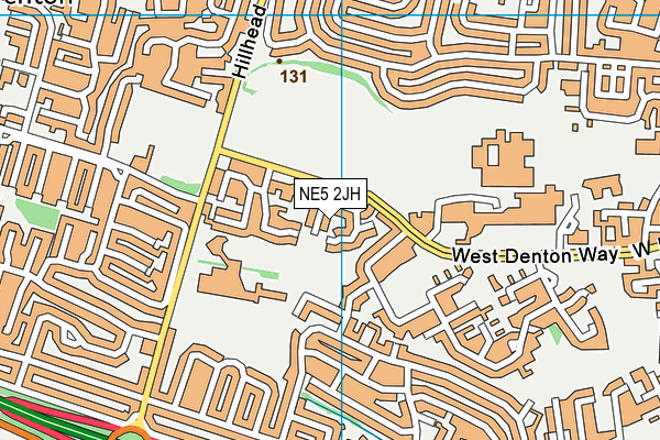 NE5 2JH map - OS VectorMap District (Ordnance Survey)