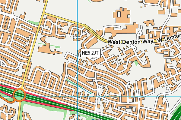 NE5 2JT map - OS VectorMap District (Ordnance Survey)