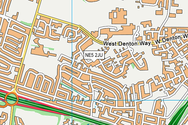 NE5 2JU map - OS VectorMap District (Ordnance Survey)