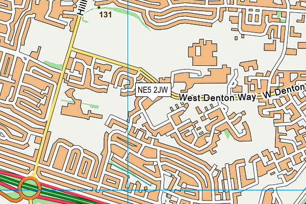 NE5 2JW map - OS VectorMap District (Ordnance Survey)