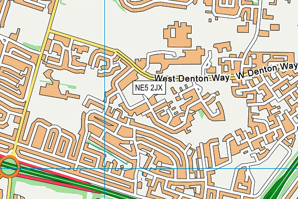 NE5 2JX map - OS VectorMap District (Ordnance Survey)