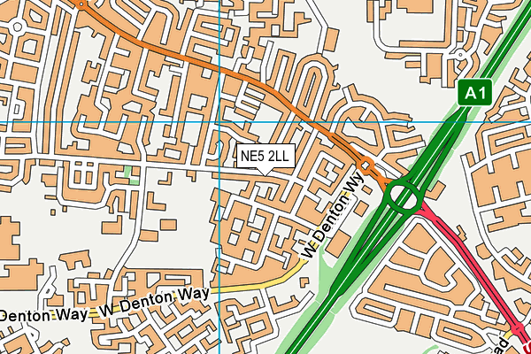 NE5 2LL map - OS VectorMap District (Ordnance Survey)