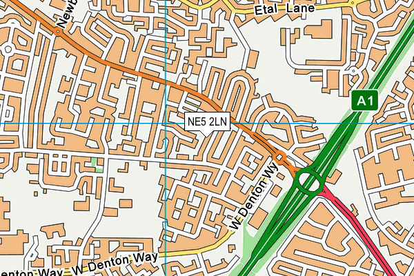 NE5 2LN map - OS VectorMap District (Ordnance Survey)