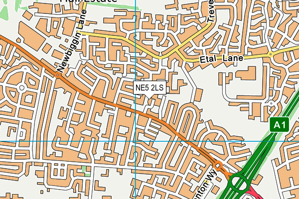 NE5 2LS map - OS VectorMap District (Ordnance Survey)