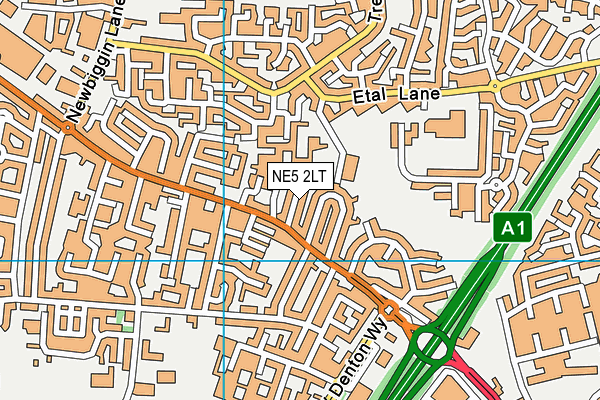 NE5 2LT map - OS VectorMap District (Ordnance Survey)