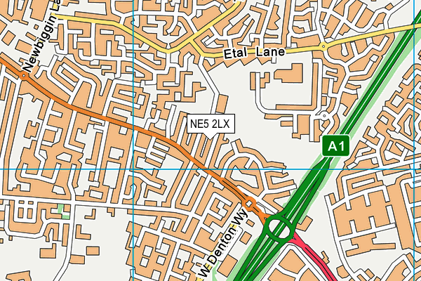 NE5 2LX map - OS VectorMap District (Ordnance Survey)