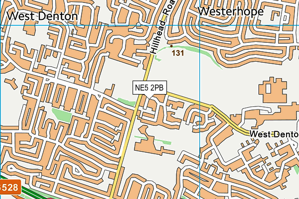 NE5 2PB map - OS VectorMap District (Ordnance Survey)