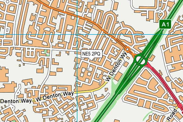 NE5 2PQ map - OS VectorMap District (Ordnance Survey)