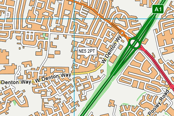 NE5 2PT map - OS VectorMap District (Ordnance Survey)