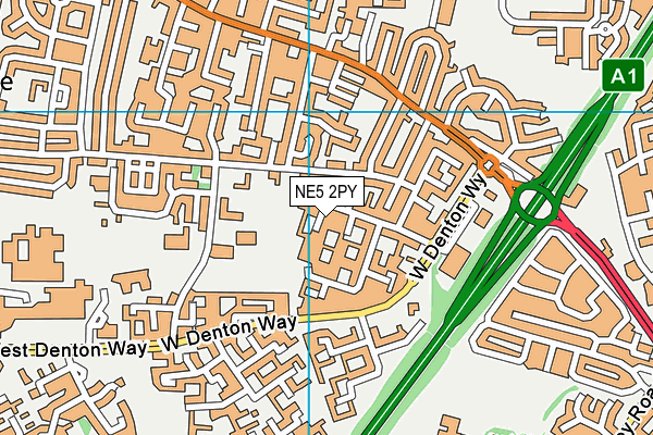 NE5 2PY map - OS VectorMap District (Ordnance Survey)