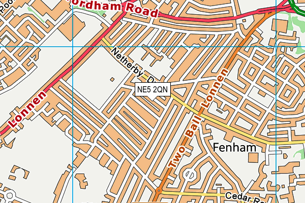 NE5 2QN map - OS VectorMap District (Ordnance Survey)