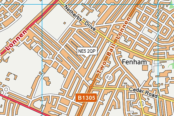 NE5 2QP map - OS VectorMap District (Ordnance Survey)