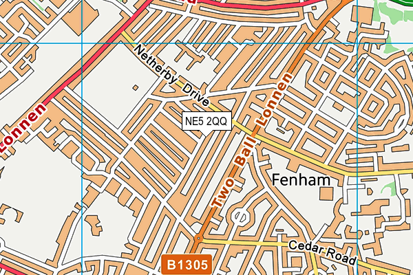 NE5 2QQ map - OS VectorMap District (Ordnance Survey)