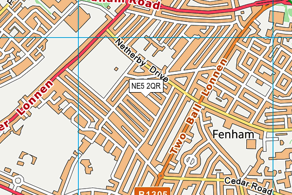 NE5 2QR map - OS VectorMap District (Ordnance Survey)