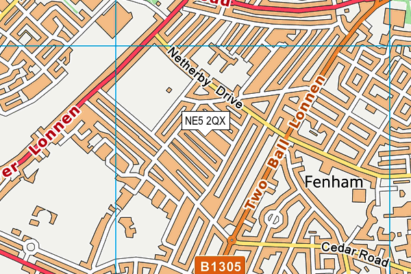 NE5 2QX map - OS VectorMap District (Ordnance Survey)