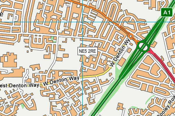 NE5 2RE map - OS VectorMap District (Ordnance Survey)