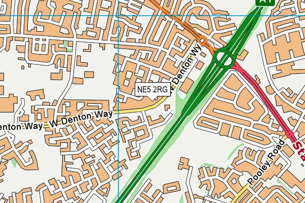 NE5 2RG map - OS VectorMap District (Ordnance Survey)
