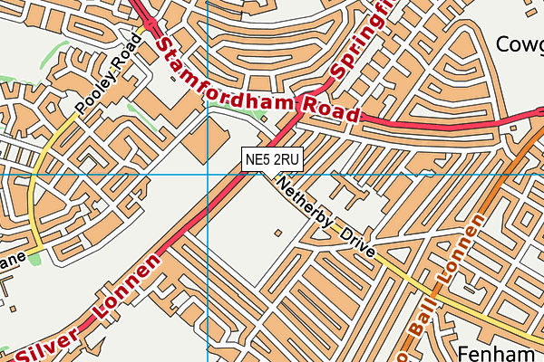NE5 2RU map - OS VectorMap District (Ordnance Survey)