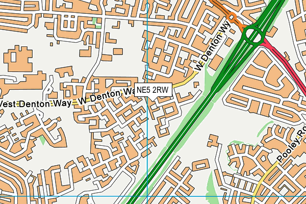 NE5 2RW map - OS VectorMap District (Ordnance Survey)