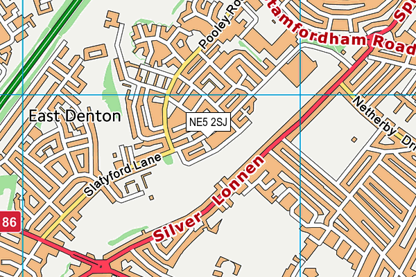 NE5 2SJ map - OS VectorMap District (Ordnance Survey)