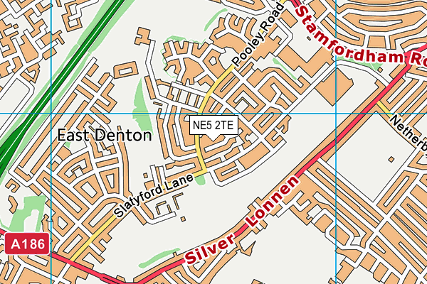 NE5 2TE map - OS VectorMap District (Ordnance Survey)