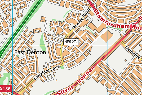 NE5 2TJ map - OS VectorMap District (Ordnance Survey)