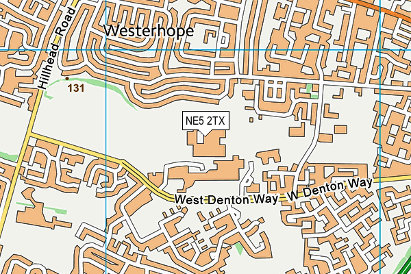 West Denton Leisure Centre (All Saints Sports Centre) map (NE5 2TX) - OS VectorMap District (Ordnance Survey)