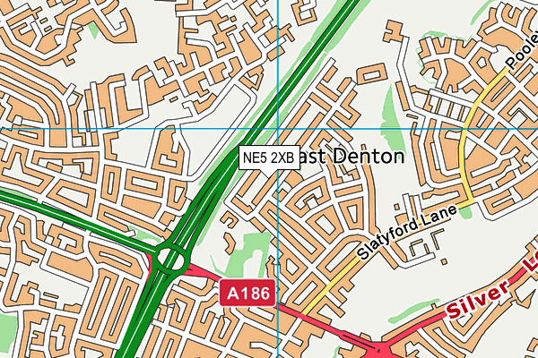 NE5 2XB map - OS VectorMap District (Ordnance Survey)