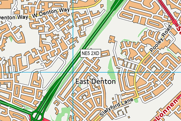 NE5 2XD map - OS VectorMap District (Ordnance Survey)
