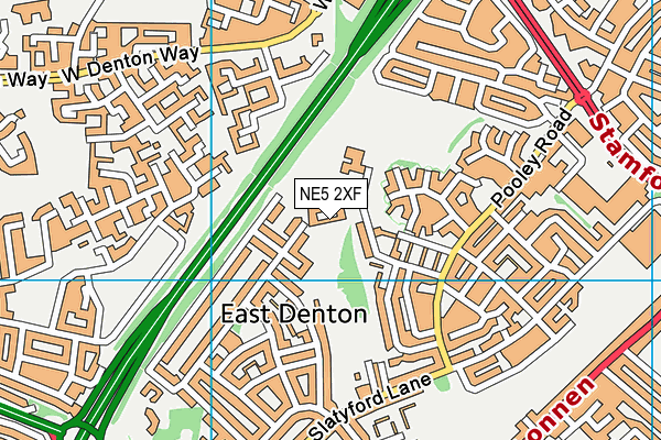 NE5 2XF map - OS VectorMap District (Ordnance Survey)