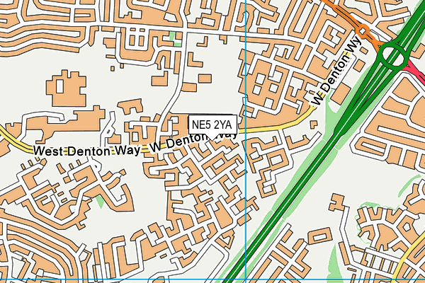 NE5 2YA map - OS VectorMap District (Ordnance Survey)