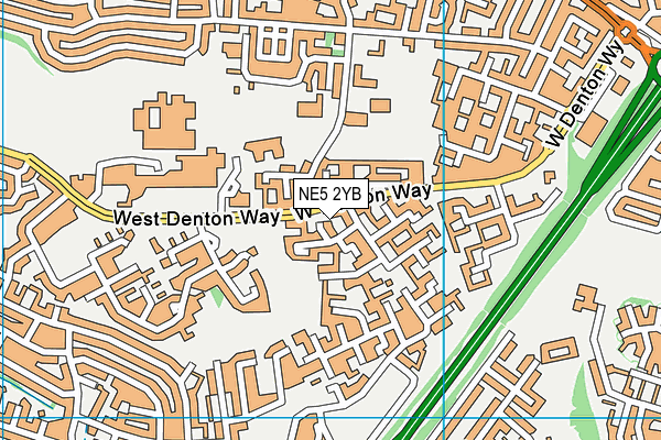 NE5 2YB map - OS VectorMap District (Ordnance Survey)
