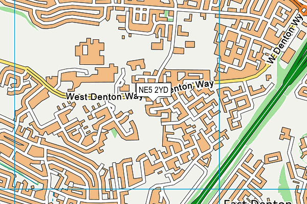 NE5 2YD map - OS VectorMap District (Ordnance Survey)