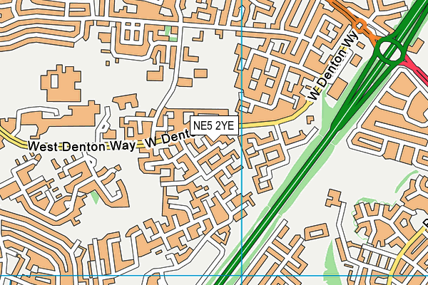 NE5 2YE map - OS VectorMap District (Ordnance Survey)