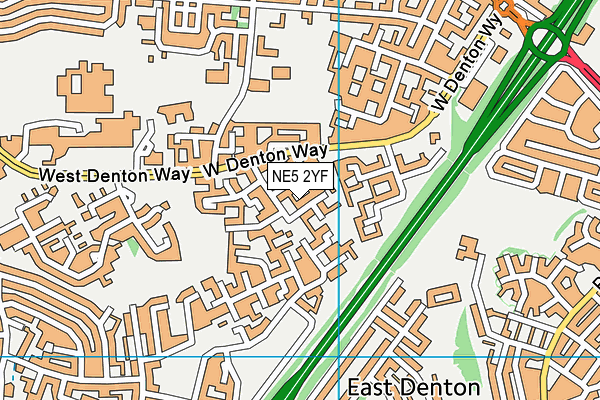NE5 2YF map - OS VectorMap District (Ordnance Survey)