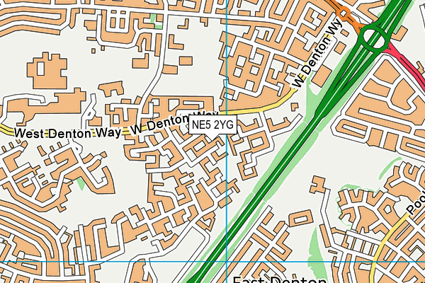 NE5 2YG map - OS VectorMap District (Ordnance Survey)