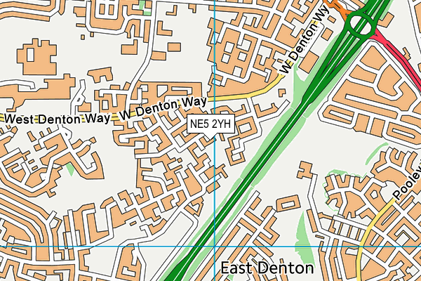 NE5 2YH map - OS VectorMap District (Ordnance Survey)